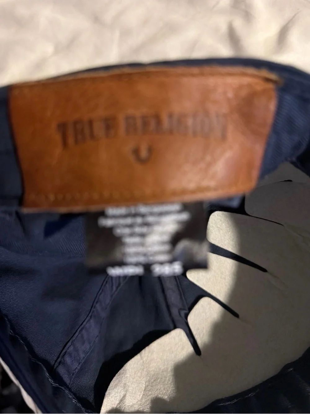 True Religion Navy Embroidered Buddha Face Baseball Hat